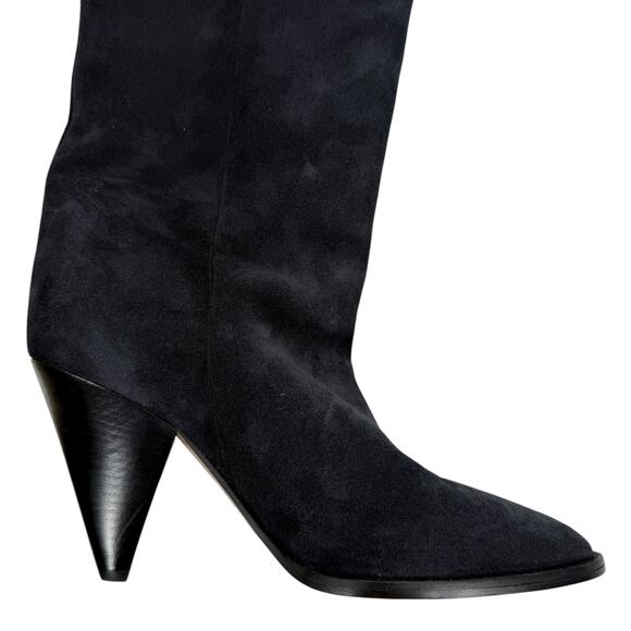 Isabel Marant Riria Suede Slouchy Tall Boots Midnight Blue Size 38 - Picture 9 of 13